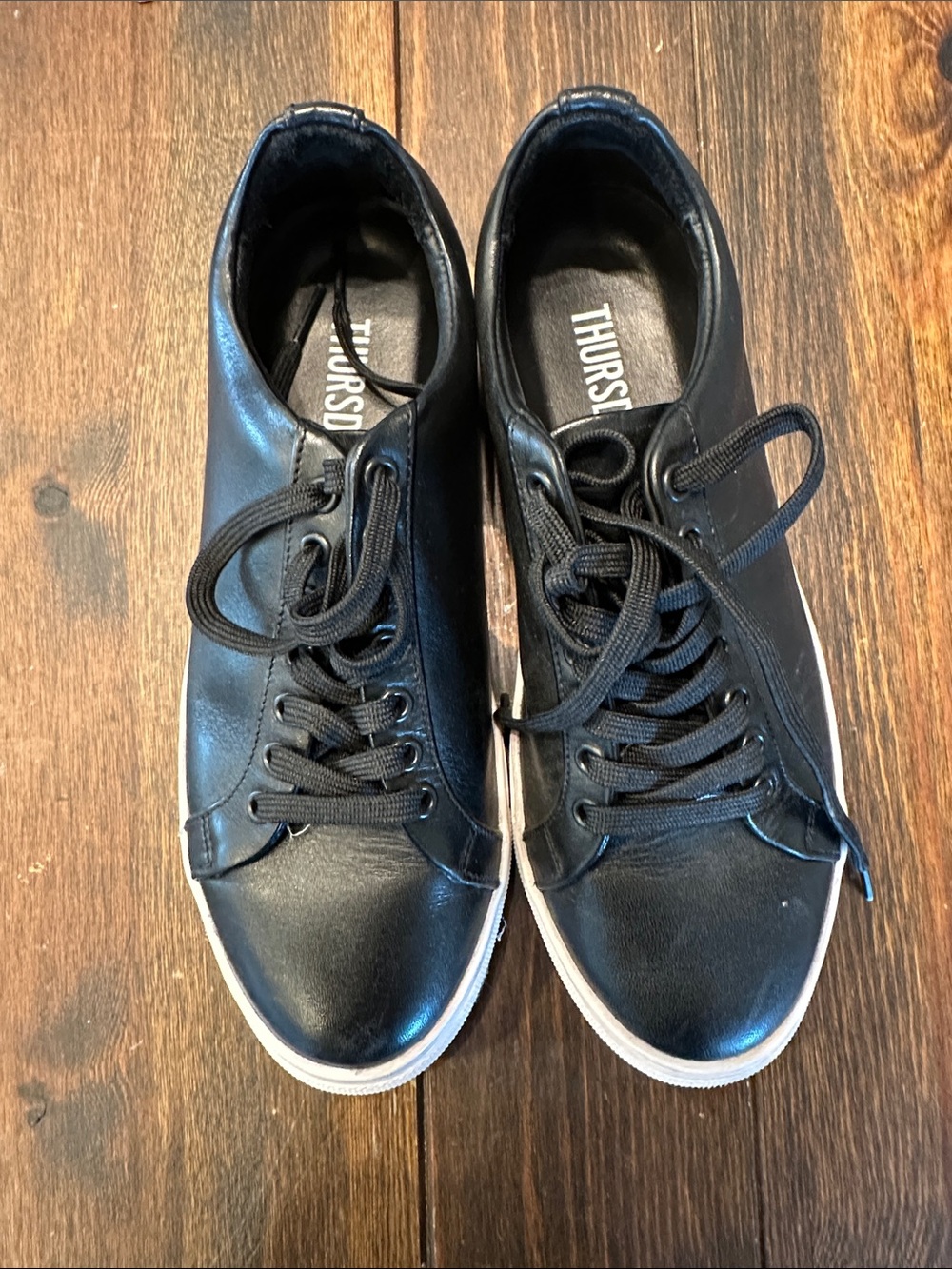 Thursday Boot Co Black Leather Low-Top Premier Sneakers